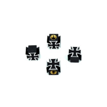 Capace valve auto forma cruce negru alb 4 bucati