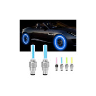 Capace valve auto LED rosu sau albastru 2 bucati