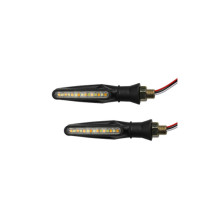 Semnalizare moto LED 12V cu functie de lumina de zi alba si semnalizare galbena