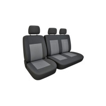 Huse Auto Textil 2+1 pentru Scaun Sofer + Bancheta negru cu gri