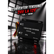 Convertor tensiune auto 24V la 12V 15A 180W reductor camion  MIV