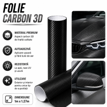 Folie carbon 3D neagra 1.27mx1m| ShopCS.ro
