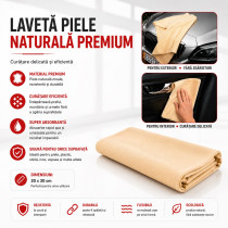 Laveta piele naturala premium 20x30cm